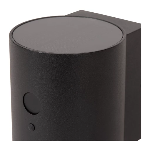 Lucide PERTH - Applique murale- Énergie Solaire - Ø 9 cm - LED Dim. - 1x1W 2850K/3150K - IP65- Détecteur De Mouvement & Jour/Nuit - Noir - détail 1